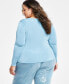 Фото #3 товара Trendy Plus Size V-Neck Long-Sleeve Top