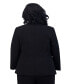 Women's Collarless Open-Front Long-Sleeve Jacket