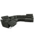 Фото #8 товара Sebaston 6-Pc. Fabric Sectional with 2 Power Motion Recliners and 1 USB Console, Created for Macy's