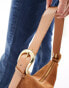 Фото #2 товара ASOS DESIGN suede slouch double strap and buckle shoulder bag in tan