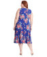 Фото #2 товара Plus Size Floral-Print Keyhole Sleeveless A-Line Dress