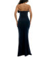 Фото #2 товара Juniors' Ruffle-Neck Strapless Ruched Gown