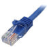 Фото #4 товара Cat5e Ethernet Patch Cable with Snagless RJ45 Connectors - 0.5 m - Blue - 0.5 m - Cat5e - U/UTP (UTP) - RJ-45 - RJ-45