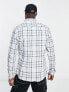 ASOS DESIGN stretch slim check shirt in blue