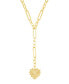 Фото #1 товара Gold Cubic Zirconia Jagged Heart Mixed Link Y-Necklace