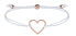 Фото #1 товара Плетеный браслет с сердечком белый / бронза