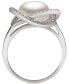 ფოტო #2 პროდუქტის Cultured Freshwater Pearl (9mm) & Cubic Zirconia Statement Ring in Sterling Silver