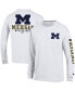 Фото #1 товара Men's White Michigan Wolverines Team Stack Long Sleeve T-shirt