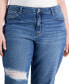 Фото #5 товара Trendy Plus Size Cuffed Girlfriend Jeans