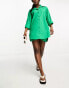 Фото #4 товара Lindex relaxed poplin beach shirt in green