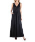 Women's Sleeveless V-Neck Maxi Dress with Pocket Detail