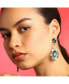 ფოტო #3 პროდუქტის Women's Green Embellished Drop Earrings