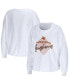 Фото #1 товара Women's White Texas Longhorns Diamond Long Sleeve Cropped T-shirt