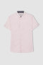 Фото #4 товара Slim Fit Polo Yaka Keten Görünümlü Kısa Kollu Gömlek N9073AZ23SM