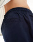 Brave Soul lightweight cotton elasticated waist shorts in navy