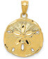 Sand Dollar Charm Pendant in 14k Yellow Gold