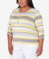 Plus Size Charleston Striped Top with Side Ruching