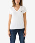 ფოტო #1 პროდუქტის Women's Short Sleeve Horseshoe Slim V-neck T-shirt