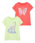 Фото #1 товара Kid 2-Pack Butterfly & Giraffe Graphic Tees L