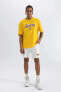 Фото #2 товара DeFactoFit NBA Los Angeles Lakers Oversize Fit Kısa Paça Şort