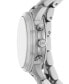 Women's Runway Chronograph Silver-Tone Stainless Steel Double Wrap Bracelet Watch 34mm