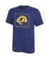 ფოტო #1 პროდუქტის Men's Royal Los Angeles Rams Combine Authentic Clutch T-shirt