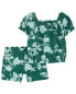 Toddler 2-Piece Floral Cotton Outfit Set 3T