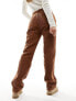 Mango cord straight leg jeans in brown