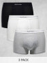 Фото #1 товара Paul Smith 3 pack trunks in white grey black with logo waistband