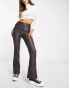 Фото #1 товара New Look coated flare jeans in dark brown