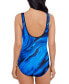 Фото #2 товара Women's Shirred Zip-Front One-Piece Swimsuit