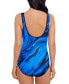 Women's Shirred Zip-Front One-Piece Swimsuit