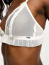 Lindex Ivy bridal lace bralet with frill detail in white - WHITE