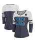 ფოტო #2 პროდუქტის Women's Karl-Anthony Towns Navy Minnesota Timberwolves Starstruck Name and Number Tri-Blend 3/4-Sleeve V-Neck T-shirt