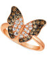 Фото #1 товара Ombré Diamond (5/8 ct. t.w.) & Vanilla Diamond (1/10 ct. t.w.) Butterfly Ring in 14k Rose Gold