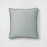 Фото #1 товара Euro Textured Chambray Cotton Pillow Sham Dark Teal Blue - Casaluna
