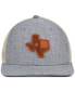 Local Crowns Texas Heather Leather State Patch Curved Trucker Cap