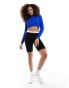 HUGO BLUE crop light knit jumper in blue