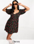 Miss Selfridge Petite babydoll smock dress in cherry print