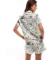 Vero Moda boxy shirt co-ord in palm print