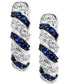 ფოტო #2 პროდუქტის EFFY® Sapphire (1/2 ct. t.w.) & White Sapphire (3/4 ct. t.w.) Small Hoop Earrings in Sterling Silver, 0.72"