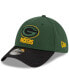 Фото #1 товара Men's Green,Black Green Bay Packers 2021 NFL Sideline Road 39THIRTY Flex Hat