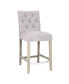 24" Linen Fabric Tufted Counter Stool