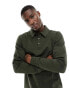 Only & Sons sweat longsleeve polo in khaki