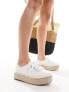 ASOS DESIGN Jaden flatform canvas trainer espadrilles in white 40 - фото #1