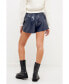 Фото #6 товара Women's High-Waisted Faux Leather Shorts