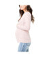 ფოტო #2 პროდუქტის Maternity Tessa Long Sleeve Rib Up/Down Nursing Top Dusty Pink