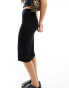 Фото #4 товара ASOS DESIGN jersey pencil midi skirt in black