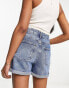 Фото #3 товара ASOS DESIGN denim comfort mom short in midwash blue