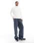 Brave Soul heavyweight relaxed fit cable roll neck jumper in white